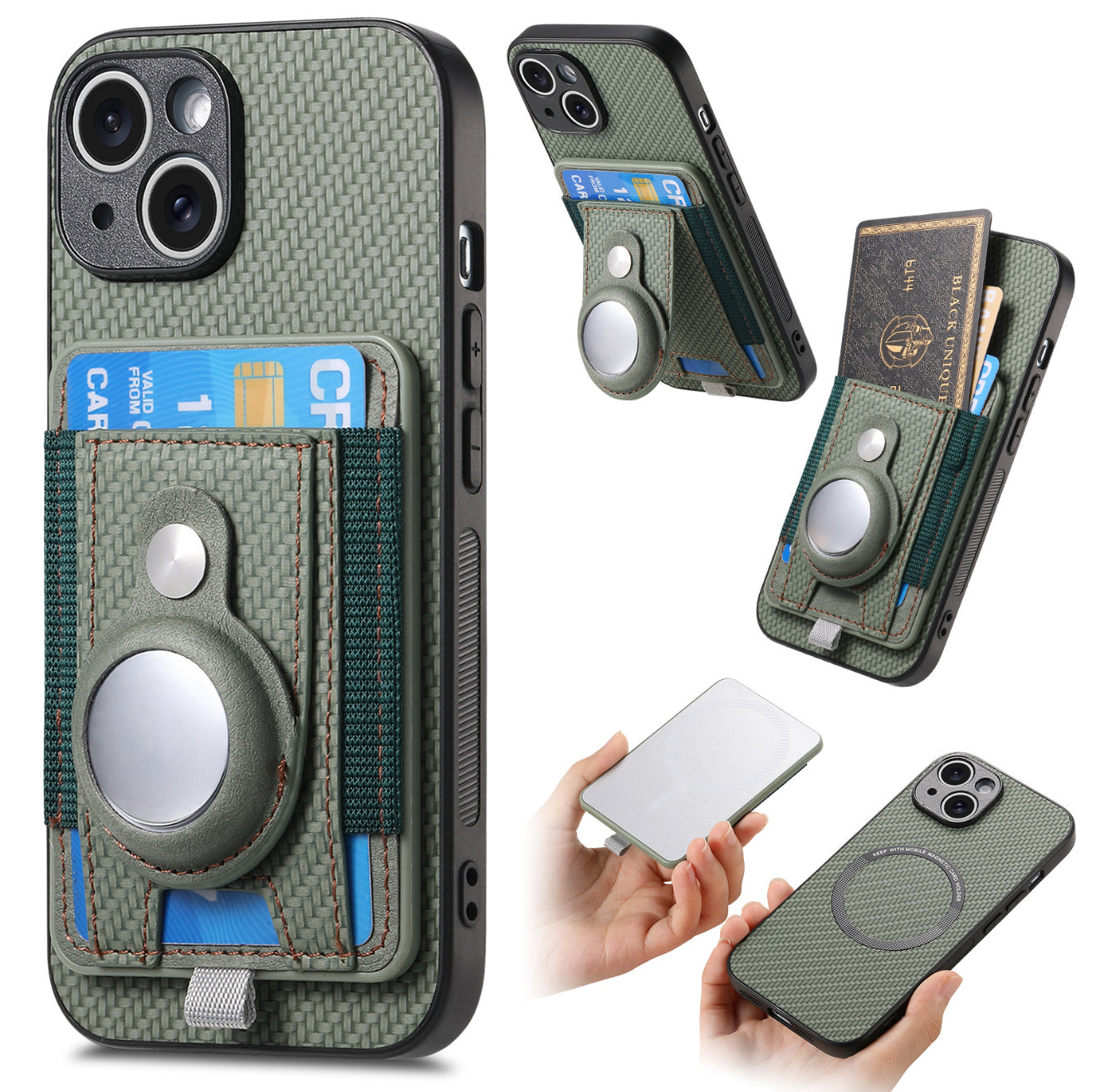 DEO AirTag Magnetic Phone Case Wallet Mini